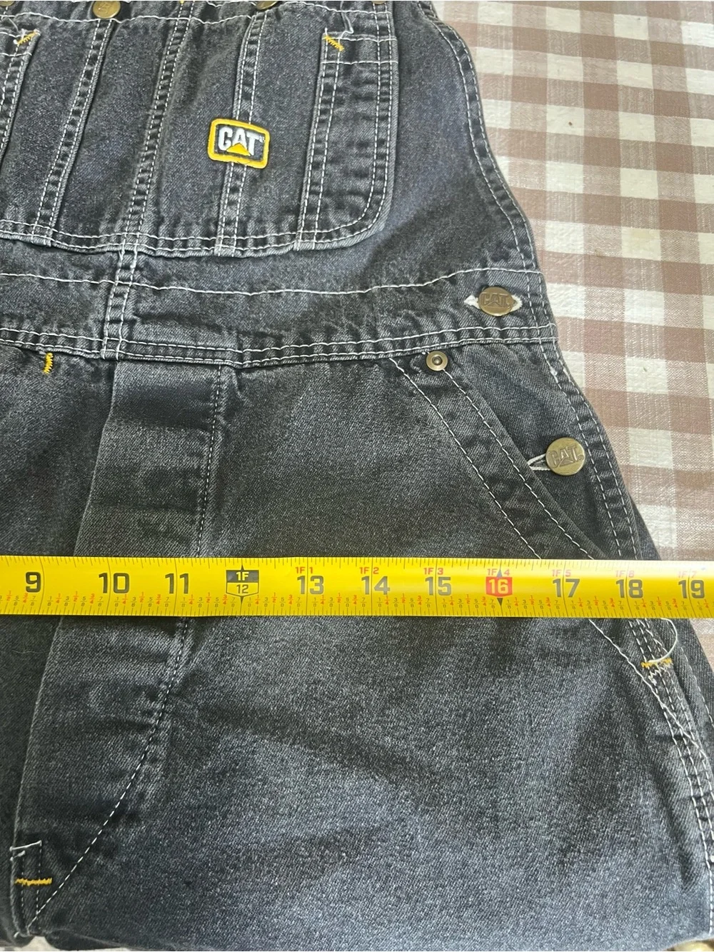 Denim overall shorts black denim size 28